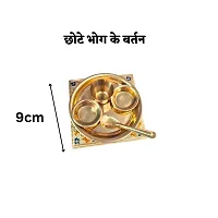 Pooja Essentials Laddu Gopal Bhog Thali Set with Wooden Chowki Stand-thumb3