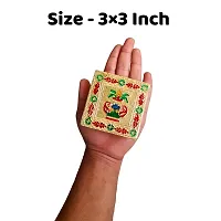 3X3 Inch Combo Pack of 10 Wooden Puja Chowki-thumb1