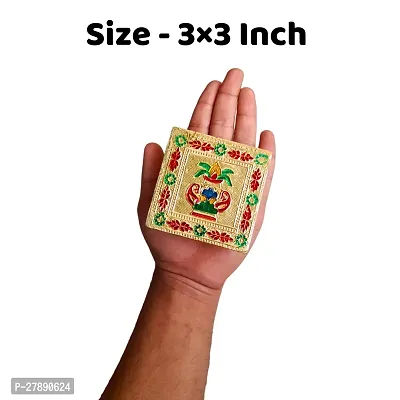 3X3 Inch Combo Pack of 10 Wooden Puja Chowki-thumb2