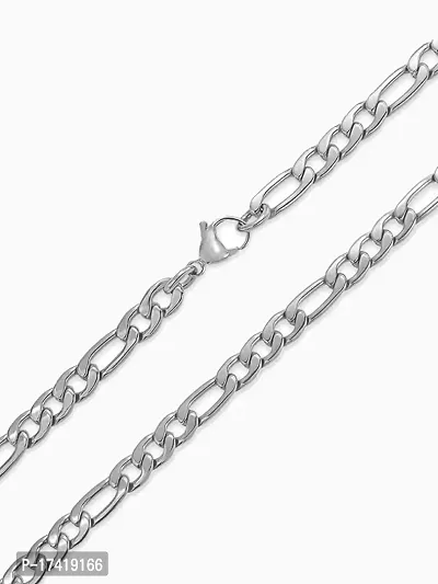 Classic Figaro 316L Stainless Steel Silver Chain for Men-thumb2