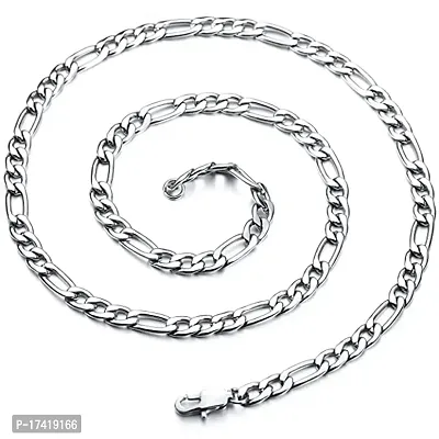 Classic Figaro 316L Stainless Steel Silver Chain for Men-thumb0