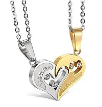 Gold Ad Heart Locket  Adjustable Two Silver Hug Rings for Couples Women Girlfriend 2pcs (Silver) (RED)-thumb2