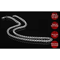 ?Stainless Steel 22 Inch Long Chain Platinum Necklace Silver Chain for Men  Boys Stylish - (Silver White)-thumb1