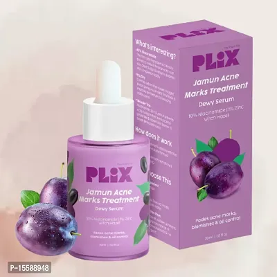 PLIX 10% Niacinamide Jamun Face Serum for Acne Marks, Blemishes, Oil Control with 1% Zinc  Witch Hazel for Unisex, 30ml (Pack of 1) Skin Clarifying Serum for Sensitive, Acne-Prone Skin-thumb0