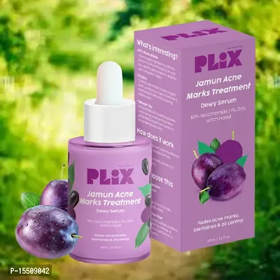 PLIX 10% Niacinamide Jamun Face Serum for Acne Marks, Blemishes, Oil Control with 1% Zinc  Witch Hazel for Unisex, 30ml (Pack of 1) Skin Clarifying Serum for Sensitive, Acne-Prone Skin