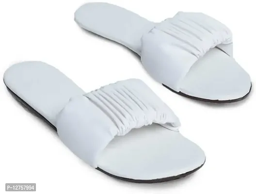 VS1 FASHION MODE Designer Fancy Flats/Sandals for Women & Girl's White-thumb0