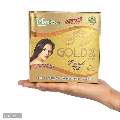 Mexico Golden 24 Carat Bridal Oxygenating Glowing Skin Radiance Facial Kit For Deep Cleansing, Brightens  Fairness Complexion Suitable For All Skin Types (Pack Of 110G)