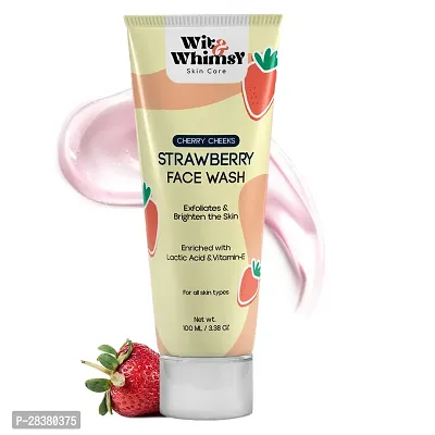 Wit and Whimsy Strawberry Face wash for Glowing Skin | Exfoliates  Brighten the Skin (100 ml)-thumb0