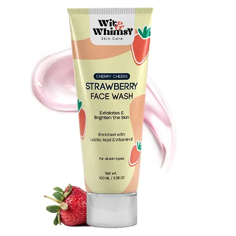 Wit and Whimsy Strawberry Face wash for Glowing Skin | Exfoliates  Brighten the Skin (100 ml)