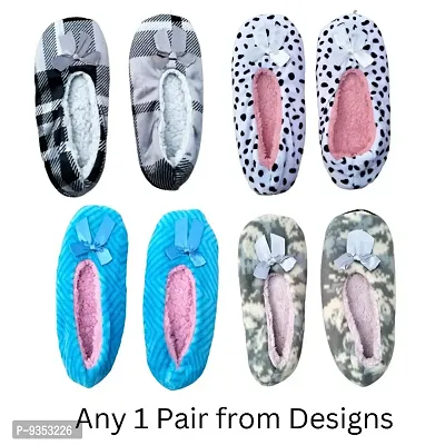 Daily Wear Indoor Winter Fur Slippers for women, girls(1 pair, Multicolor  Desing)-thumb0