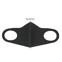 Unisex Black Cloth Face Mask with Elastic Ear Loop Washable, Breathable, and Reusable (6 Pcs Free Size)-thumb2