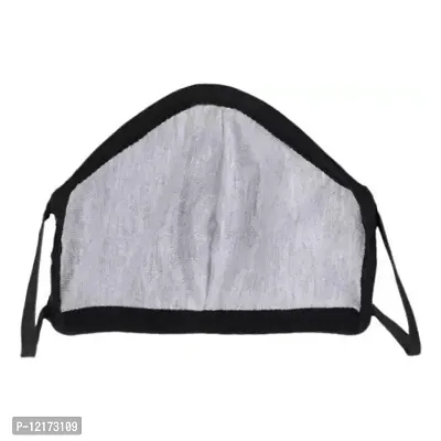 Black Cloth Mask With Melt Blown Fabric Layer Combo Cloth Mask  (Free Size, Pack of 6 Pcs, 2 Ply)-thumb2