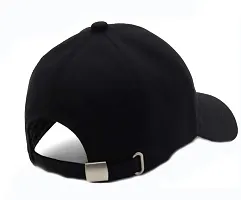 Unisex Baseball Cotton Black Sport Caps for Men and Women with Adjustable Strap 1 Pcs-thumb1