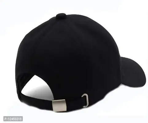 Unisex Baseball Cotton Black Sport Caps for Men and Women with Adjustable Strap 1 Pcs-thumb2