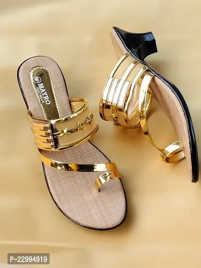 Stylish Golden Synthetic Embellished Heels For Women-thumb2
