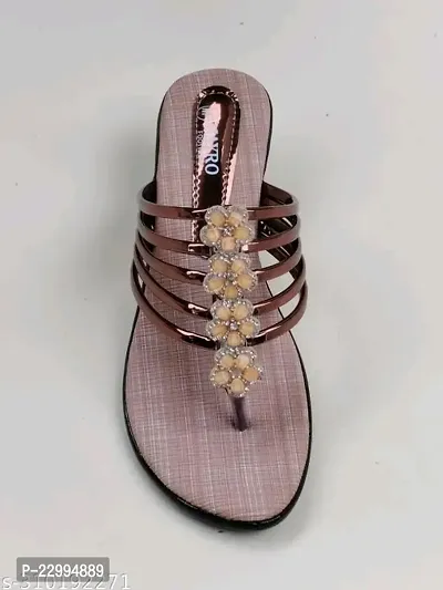 Stylish Brown Mesh Embellished Heels For Women-thumb4