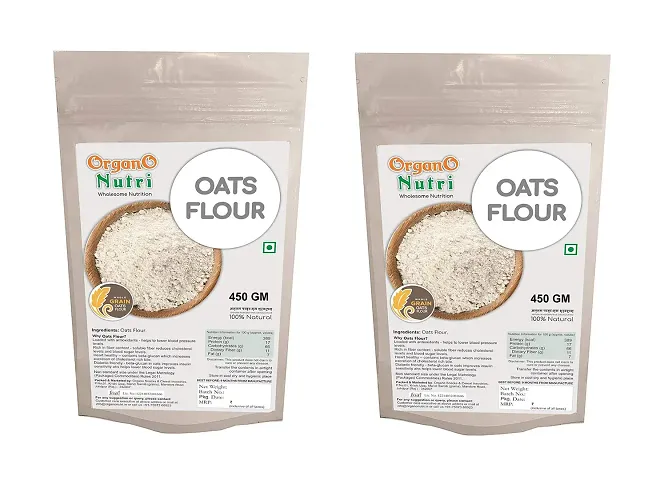 Organo Nutri Wholegrain Oats Flour 450g Pack of 2