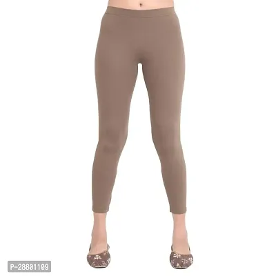 Stylish Coffee Cotton Leggings For Women-thumb0