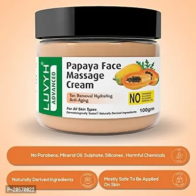 Luvyh Papaya Hydrating Face Massage Cream (100g) Skin Brightening Moisturizing Light Weight Formula, Helps Reduce Dark Circles  Visibly Clears Skin, Natural, No Parabens  Sulphates-thumb2