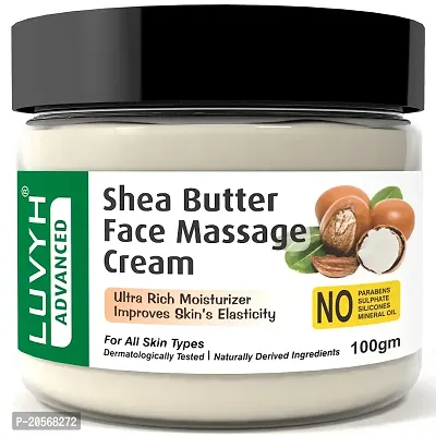 Luvyh Shea Butter Face Massage Cream (100g) for Moisturizing, Hydrating, Whitening, Brightening, Nourishing for All Skin Types