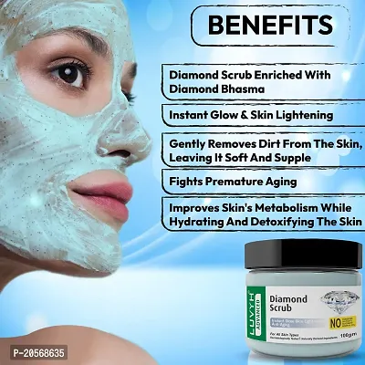 Luvyh Diamond Exfoliating Face Scrub and Moisturizer For Women  Men For Skin Brightening, Firming, Anti Aging, Removes Tan, Dullness,100 gm All Skin Types-thumb3