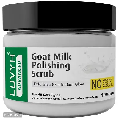 Luvyh Goat Milk Polishing Face Scrub Tan-Removal Scrub, Milk Polishing Whitening  Rejuvenating Face Pack For All Skin Types For Women And Men 100G