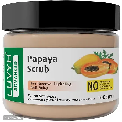 Luvyh Papaya Face Scrub Brightening  Revitalizing Face Scrub For All Skin Types, (100g)