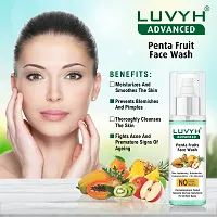Luvyh Penta Fruits Skin Brightening and Glowing Fruit Infused Gel Face Wash (100ml) With Active Fruit Extracts Skin Lightening  Brightening Depigmentation Tan Removal Blush  Glow Face Wash and Luvyh Diamond Exfoliating Scrub (500g) for Skin Brightening, Firming, Anti Aging, Removes Dullness, Skin Impurities for All Skin Types No Parabens, No Mineral Oil, No Sulphate, No Silicone (Pack of 2)-thumb1