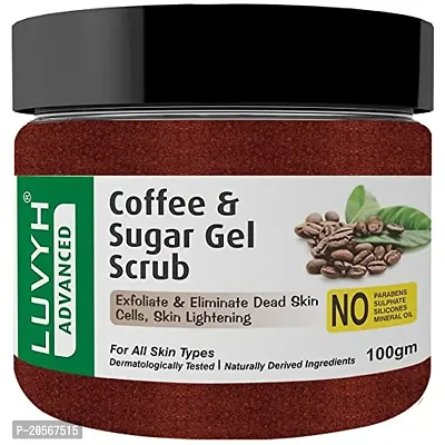 Luvyh Face Scrub for Women  Men Removes Tan, Blackheads, and Dirt from body, Face  Neck for a Soft  Smooth Skin - 100% Natural  Vegan 100gm (coffee)