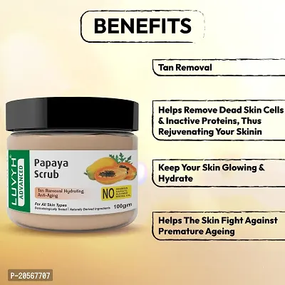 Luvyh Papaya Face Scrub Brightening  Revitalizing Face Scrub For All Skin Types, (100g)-thumb3