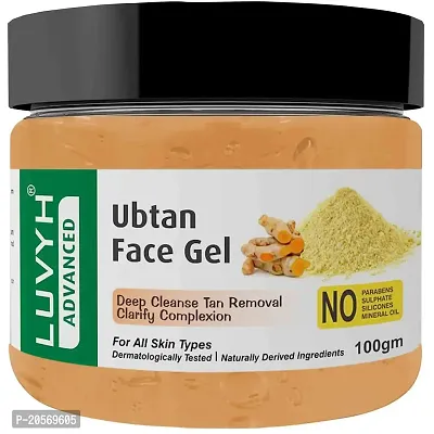 Luvyh Ubtan Ultra Light Gel Oil-Free Moisturizer For Face, Body and Hands; with Turmeric  Saffron for Deep Hydration - 100g