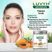 Luvyh Papaya Rejuvenating Face Scrub (500g) Cream Scrub for Skin Nourishing by Clearing Impurities and Clogged Pores For Spot Removal, Brightening  Lightening With Papaya Extracts Revitalizing Tan Removal Scrub and Luvyh Activated Charcoal Deep Cleansing Face Wash (100ml) Gel Face Wash for Dirt Removal, Deep Pore Cleansing Formula, Controls Excess Sebum  Acne for All Skin Types No Parabens, No M-thumb1