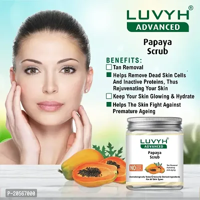 Luvyh Papaya Rejuvenating Face Scrub (500g) Cream Scrub for Skin Nourishing by Clearing Impurities and Clogged Pores For Spot Removal, Brightening  Lightening With Papaya Extracts Revitalizing Tan Removal Scrub and Luvyh Activated Charcoal Deep Cleansing Face Wash (100ml) Gel Face Wash for Dirt Removal, Deep Pore Cleansing Formula, Controls Excess Sebum  Acne for All Skin Types No Parabens, No M-thumb2