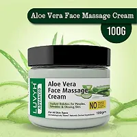 Luvyh Aloe Vera Face Massage Cream  Skin Moisturizer Cream (100g) For Women and Men, Organic Non-Toxic Aloe Vera for Acne, Scars, Glowing  Radiant Skin Treatment for oily, and dry Skin-thumb1