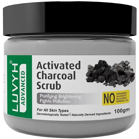 Luvyh Face Scrub for Women & Men Removes Tan, Blackheads, and Dirt from body, Face & Neck for a Soft & Smooth Skin - 100% Natural & Vegan 100gm