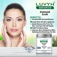 Luvyh Penta Fruits Skin Brightening and Glowing Fruit Infused Gel Face Wash (100ml) With Active Fruit Extracts Skin Lightening  Brightening Depigmentation Tan Removal Blush  Glow Face Wash and Luvyh Diamond Exfoliating Scrub (500g) for Skin Brightening, Firming, Anti Aging, Removes Dullness, Skin Impurities for All Skin Types No Parabens, No Mineral Oil, No Sulphate, No Silicone (Pack of 2)-thumb2