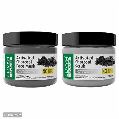 Activated Charcoal Face Mask 100g and Face Scrub - 100gm-thumb0