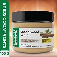 Luvyh Sandalwood Organic Lightening Polish Tan Removal Scrub For Glowing Skin. Turmeric Sandalwood De Tan Scrub For Dark Spots For Men/Women (100g)-thumb1