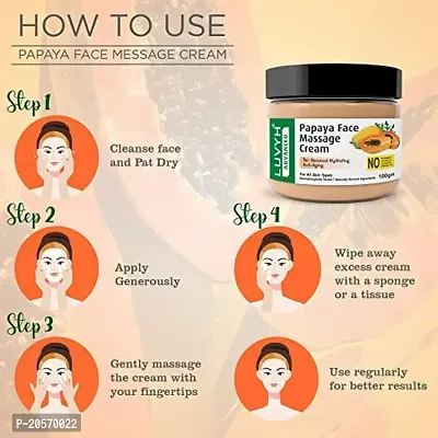 Luvyh Papaya Hydrating Face Massage Cream (100g) Skin Brightening Moisturizing Light Weight Formula, Helps Reduce Dark Circles  Visibly Clears Skin, Natural, No Parabens  Sulphates-thumb5