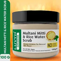 Luvyh Multani Mitti and Rice Water Face Scrub (100g) Clean Skin Cells, Blackheads and Whiteheads Removal for All Skin Types No Parabens, No Mineral Oil, No Sulphate, No Silicone-thumb1