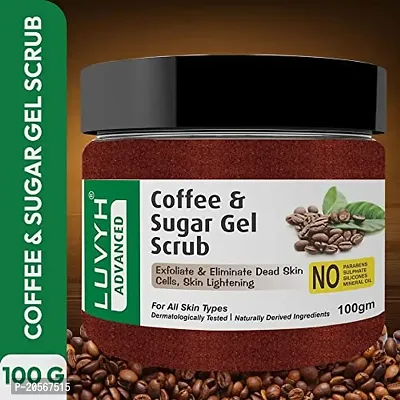 Luvyh Face Scrub for Women  Men Removes Tan, Blackheads, and Dirt from body, Face  Neck for a Soft  Smooth Skin - 100% Natural  Vegan 100gm (coffee)-thumb2