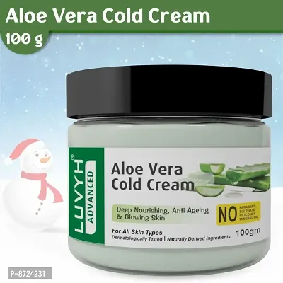 Luvyh Aloe Vera Cold Cream and Winter Cream for Women and Men (100g) Organic Non-Toxic AloeVera for Acne, for Scars, Glowing  Radiant Skin Treatment for Dry, Oily and All Skin Types No Parabens, No M