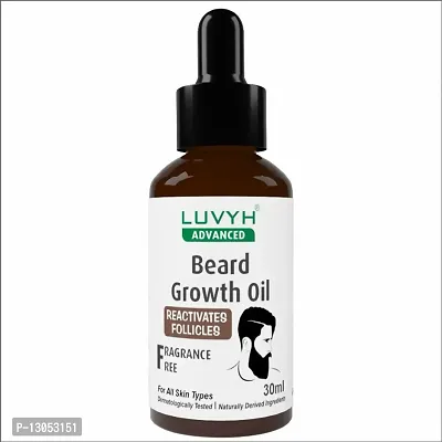 Luvyh Beard Growth Oil - More Beard Growth, With Redensyl, 8 Natural Oils including Jojoba Oil, Vitamin E, Nourishment  Strengthening, No Harmful Chemicals Hair Oil 30ML