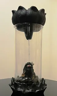 Ceramic  Resin Adiyogi Incense Backflow Smoke Fountain With 10 Incense Cones Decorative Showpiece - 22 cm-thumb1