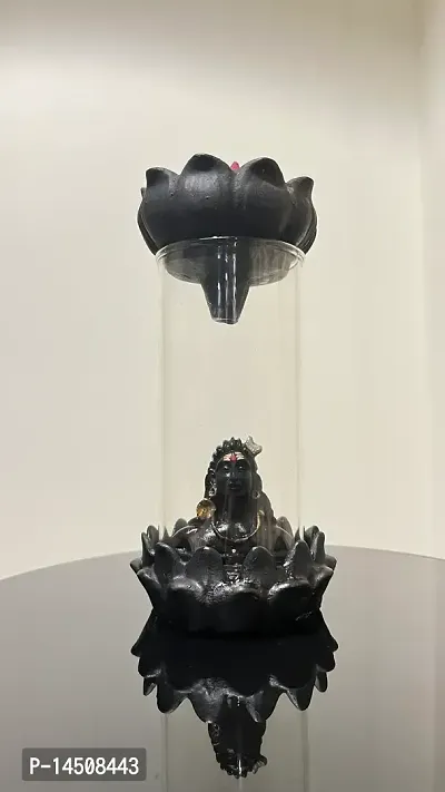 Ceramic  Resin Adiyogi Incense Backflow Smoke Fountain With 10 Incense Cones Decorative Showpiece - 22 cm-thumb3