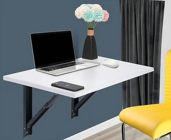 Folding Shelf Table for Home Office(16X24 in,White)