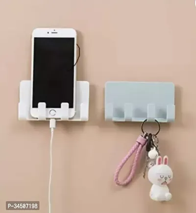 Classic Plastic Mobile Holders For Home Wall Charging Mount-Pack Of 2