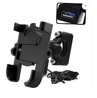 TECHGEAR Metal CNC Bike Mount Holder with USB Charger 2 A Bike Mobile Charger-thumb2