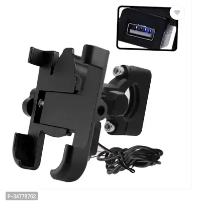 TECHGEAR Metal CNC Bike Mount Holder with USB Charger 2 A Bike Mobile Charger-thumb3