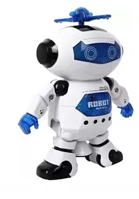 Musical Singing Dancing Naughty Robot with 360 degree rotation for kids  Blue White-thumb1